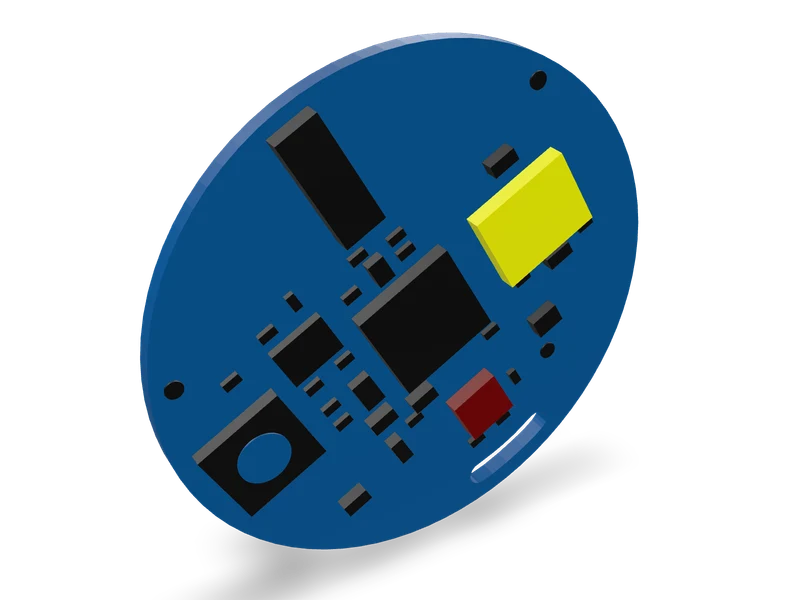 3D model of the OpenBeacon Bluetooth proximity tag circuit board